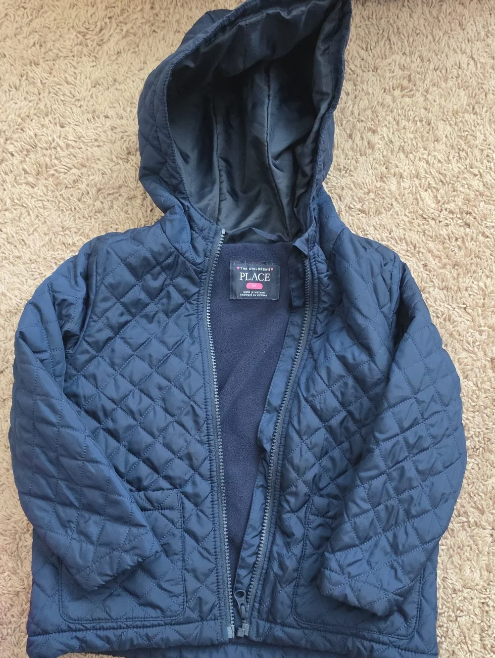 The Children's Place Quilted Navy Hooded Puffer Jacket